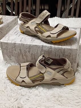 KURU Tread Tan Adjustable Orthopedic Arch Support Hiking Sandals Mens SZ 10